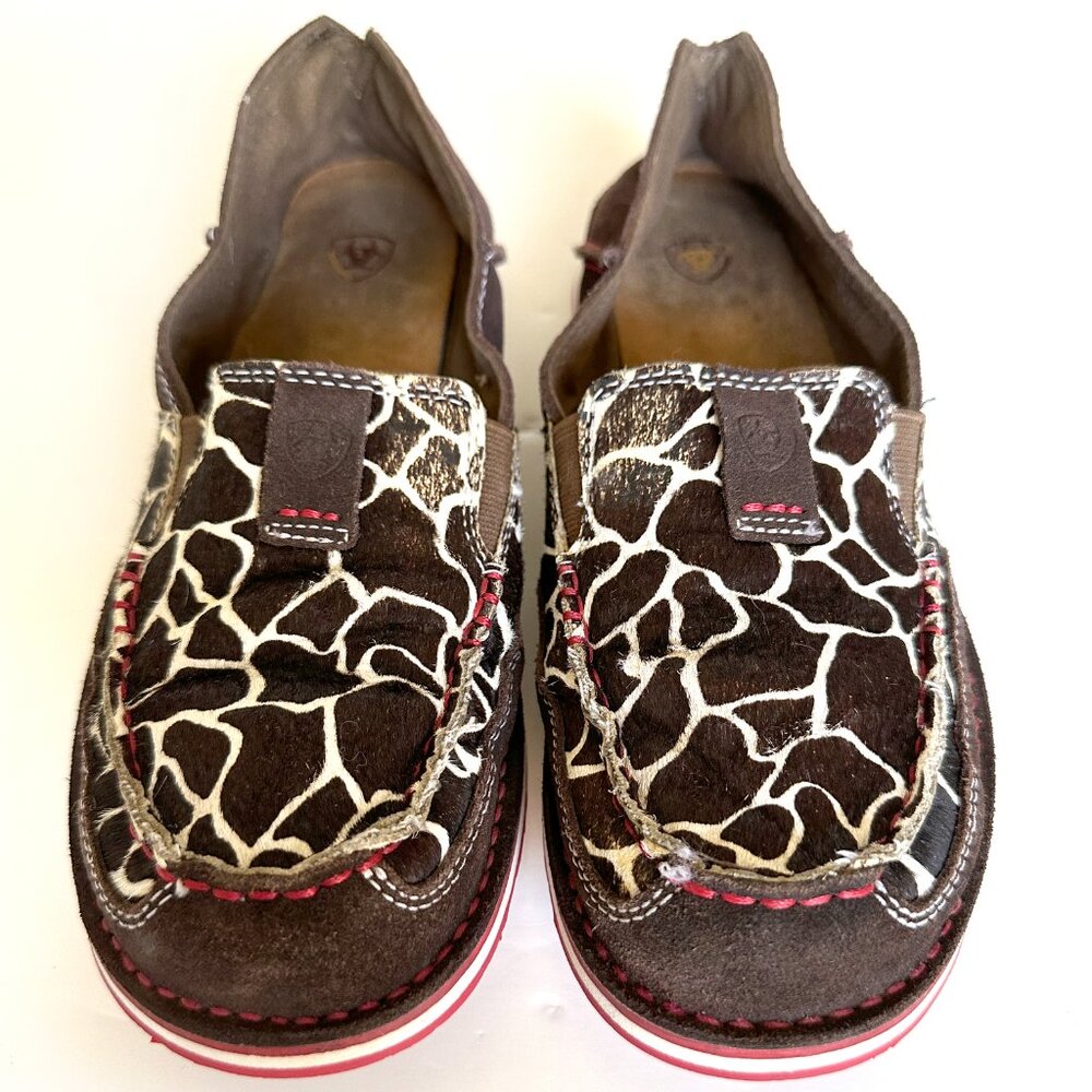 Ariat Cruiser Chocolate Chip Suede Giraffe Slip On Loafer Shoes Women's Sz 9.5B - Picture 3 of 8